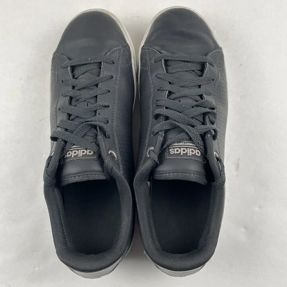 Adidas NEO Daily QT Cloudfoam Shoes Women’s 7.5 Black Leather Sneakers Skate